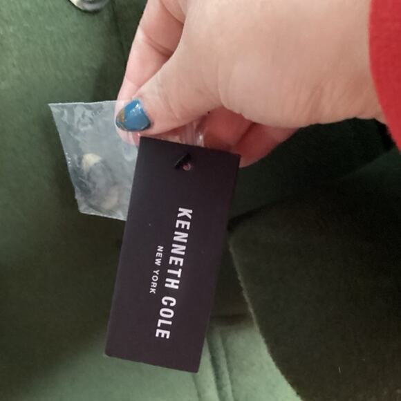 NWT Kenneth Cole Pea Coat- Size Medium Womens -Wool-Blend - Olive green - Picture 6 of 8